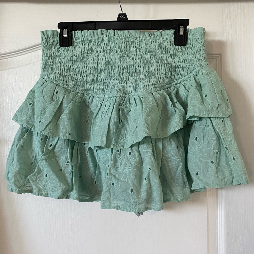 Green Ruffled Skirt - Picture 1 of 4